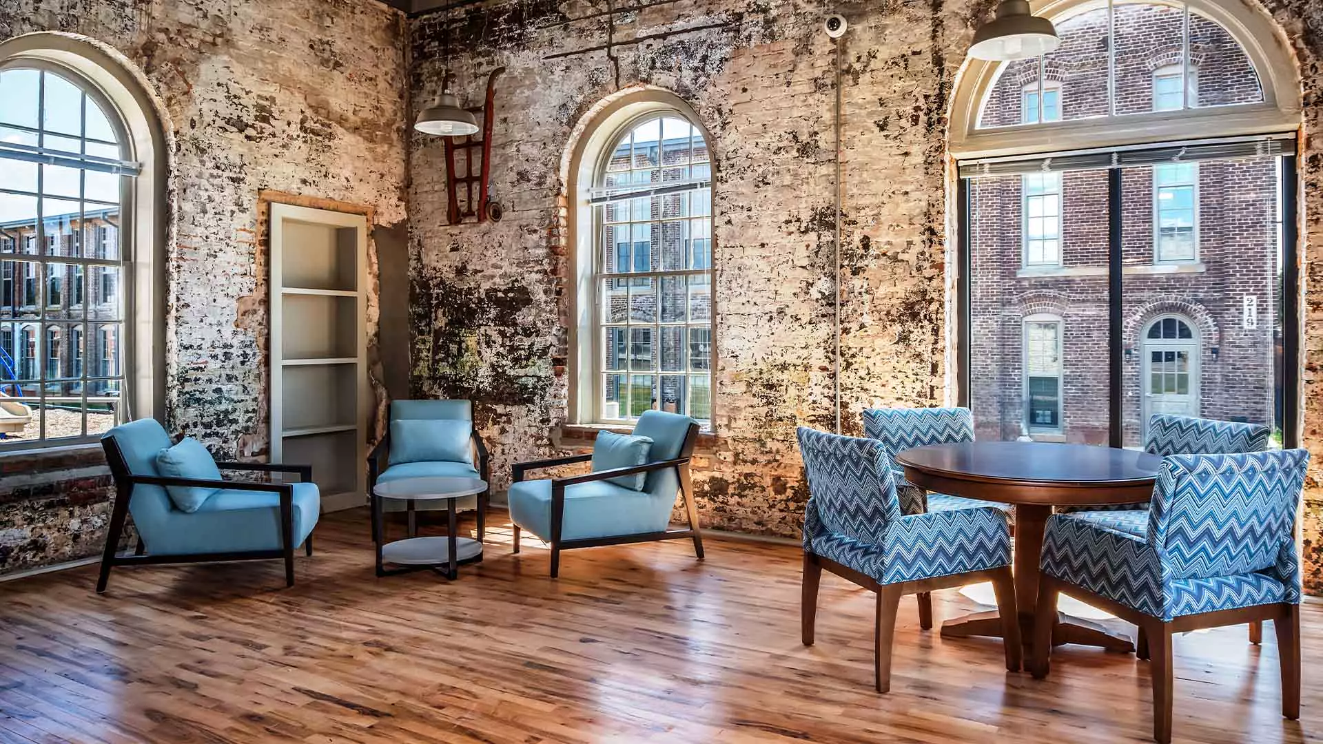 Oneida Mills Lofts Clubhouse interior